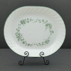 Corelle Callaway Platter Corning White Swirl Green Ivy Oval Serving Plate